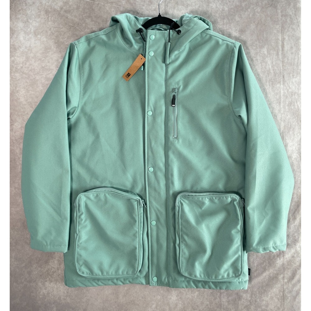 Vans Ski Jacket Shell Mens Medium Blue Snowboard Hooded Water Repellant New